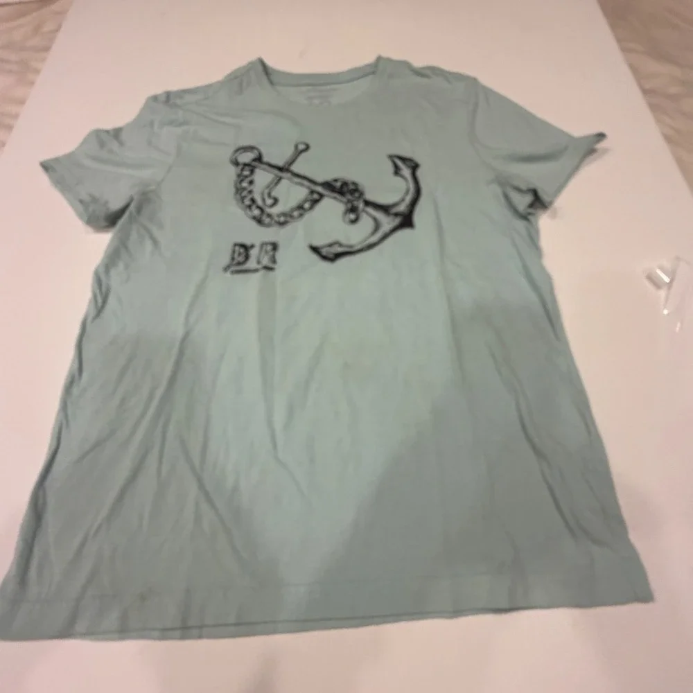 Banana Republic Eco T-Shirt Mens Large Blue Anchor Graphic Short Sleeve Tee